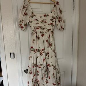 Abercrombie & Fitch White Floral Long Sleeve Dress
